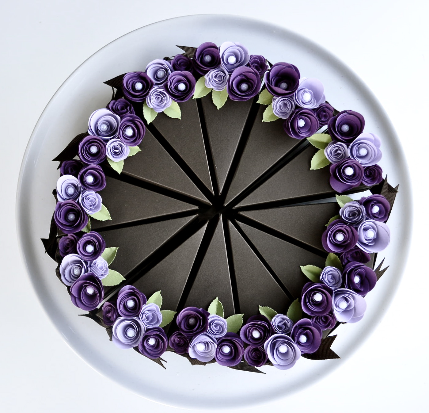 flowers. favor Wedding purple Chocolate cake purple box bags slice craft  PAPER paper with